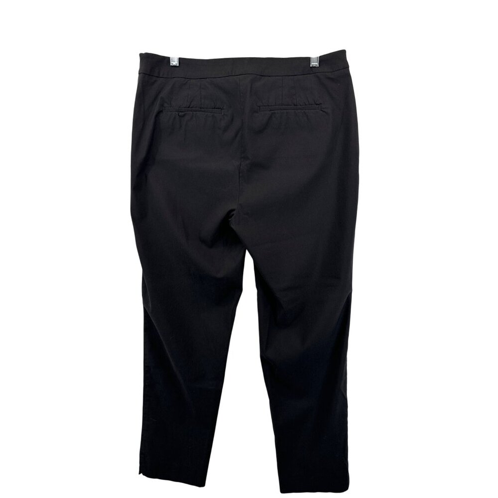 Chicos Womens Pants Sz 2 Large Black Rayon CareerWear BizCasual Classic Comfy - Picture 2 of 12